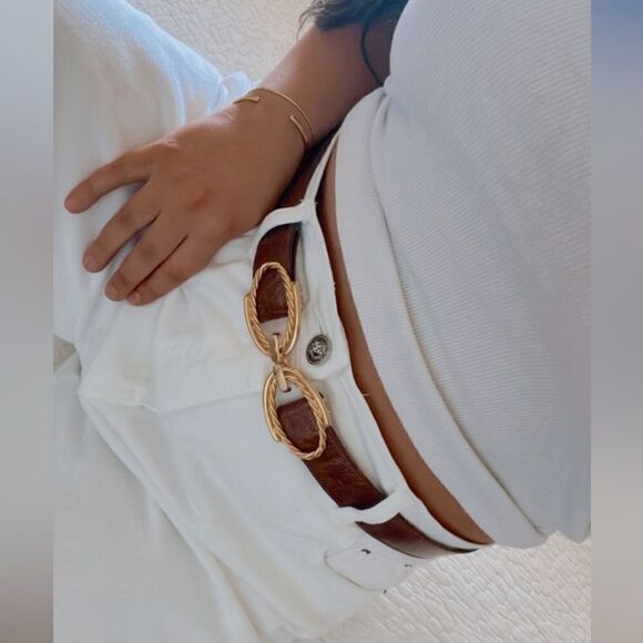 Brown and gold belt main image 4